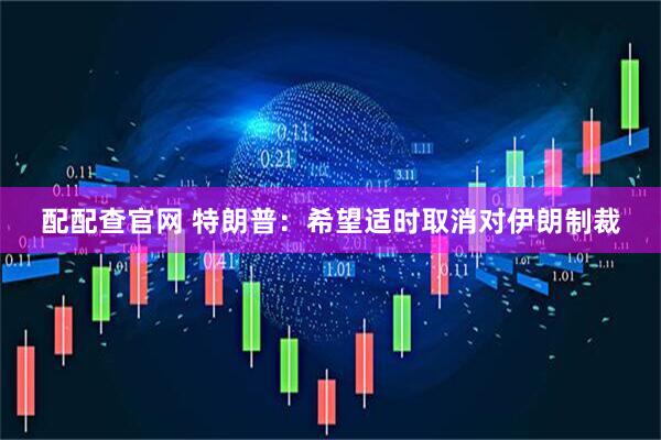 配配查官网 特朗普：希望适时取消对伊朗制裁