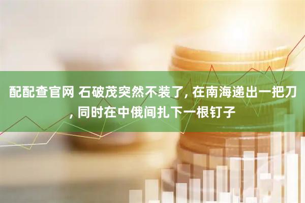 配配查官网 石破茂突然不装了, 在南海递出一把刀, 同时在中俄间扎下一根钉子